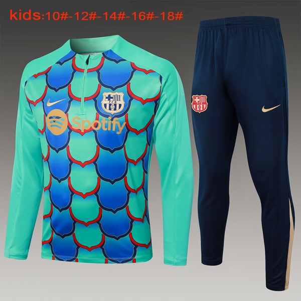 Niños Sudadera De Training Barcelona 2024/25 Verde Azul 3